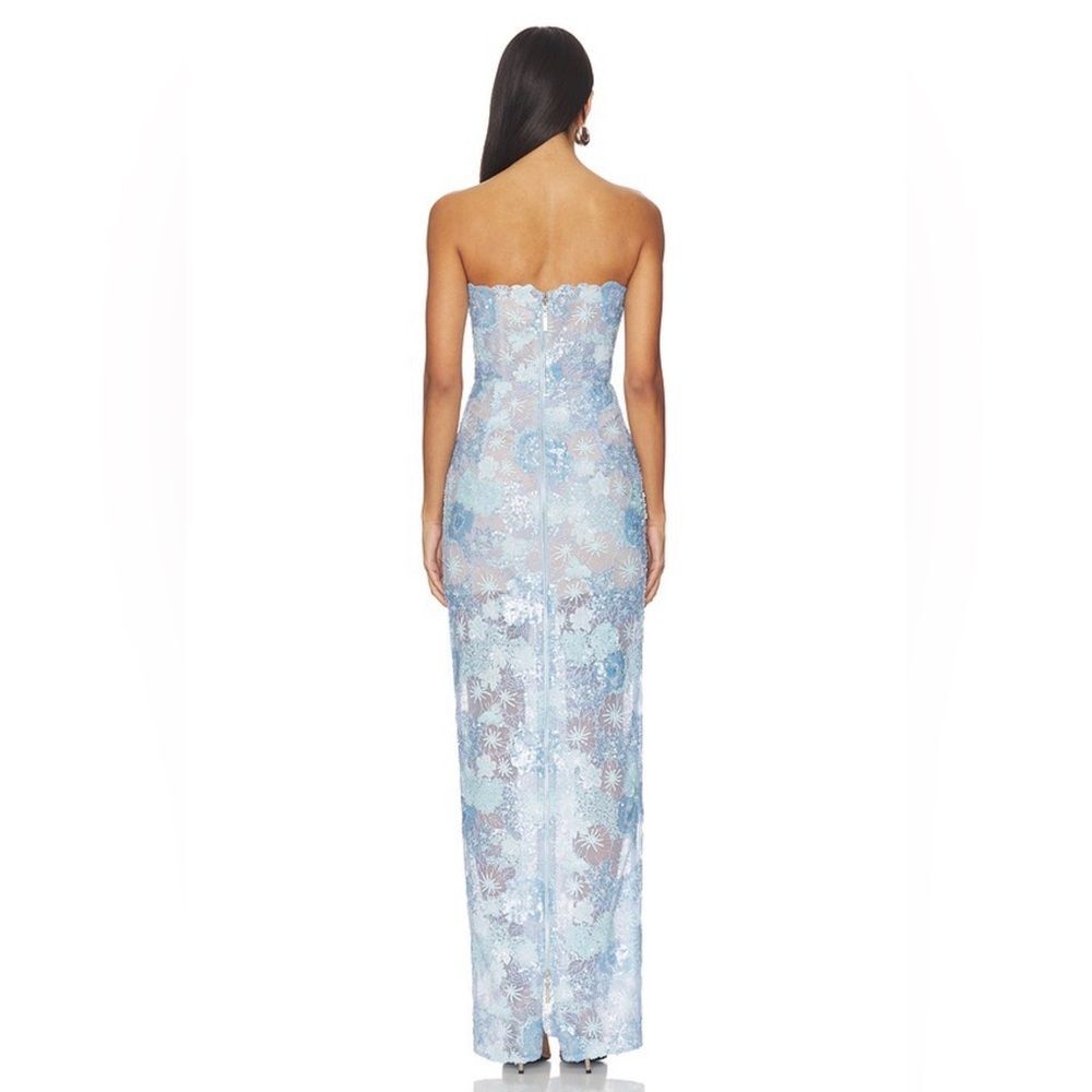 NWOT BRONX AND BANCO Farah Ocean Blue Sequin Multi Strapless Maxi Dress - Picture 3 of 16